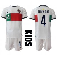 Dětský Fotbalový dres Portugalsko Ruben Dias #4 MS 2022 Venkovní Krátký Rukáv (+ trenýrky)